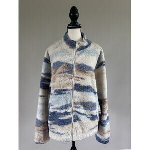 Lucky Brand Women's Patterned High Pile Fleece Jacket. Size XL, Comfort Weave